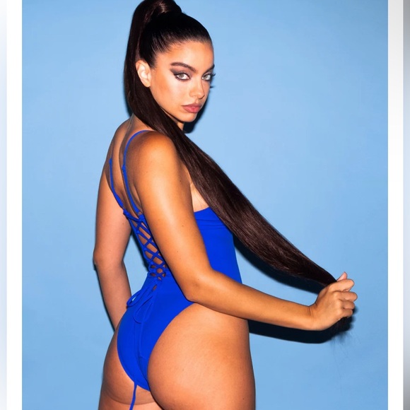 TA3 Hi Cut Plungey Swimsuit in Sapphire Blue - Large Regular/Long - Picture 2 of 5